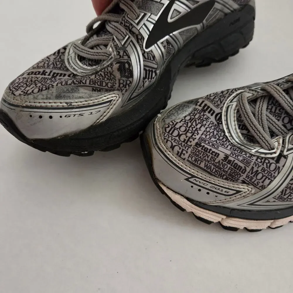 Brooks Adrenaline GTS 17 Gray Lady NYC Limited Edition Running Sneakers Sz 7